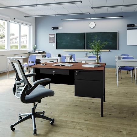 Flash Furniture 30 in D X Walnut, 47.75 in W X GC-M-BLK-173-WLN-GG